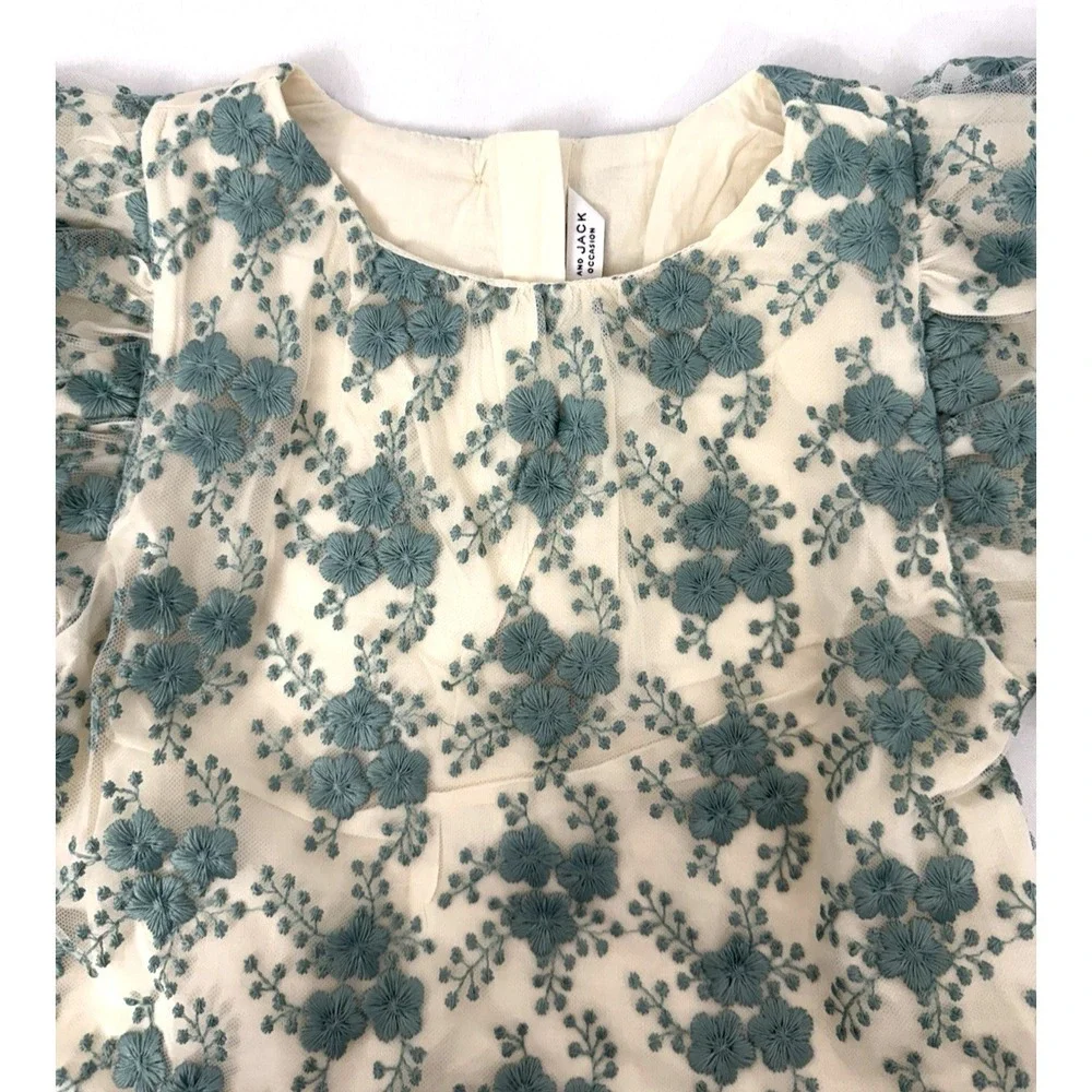 Janie‎ And Jack Special Occasion Floral Fete Tulle Dress Girls Size 6 Wedding